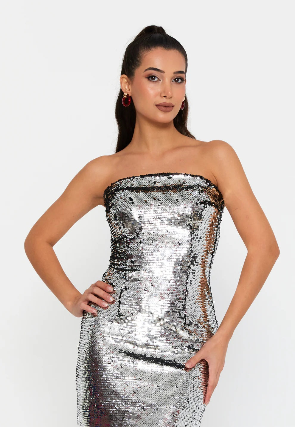 Stardust Strapless Sequin Mini Dress