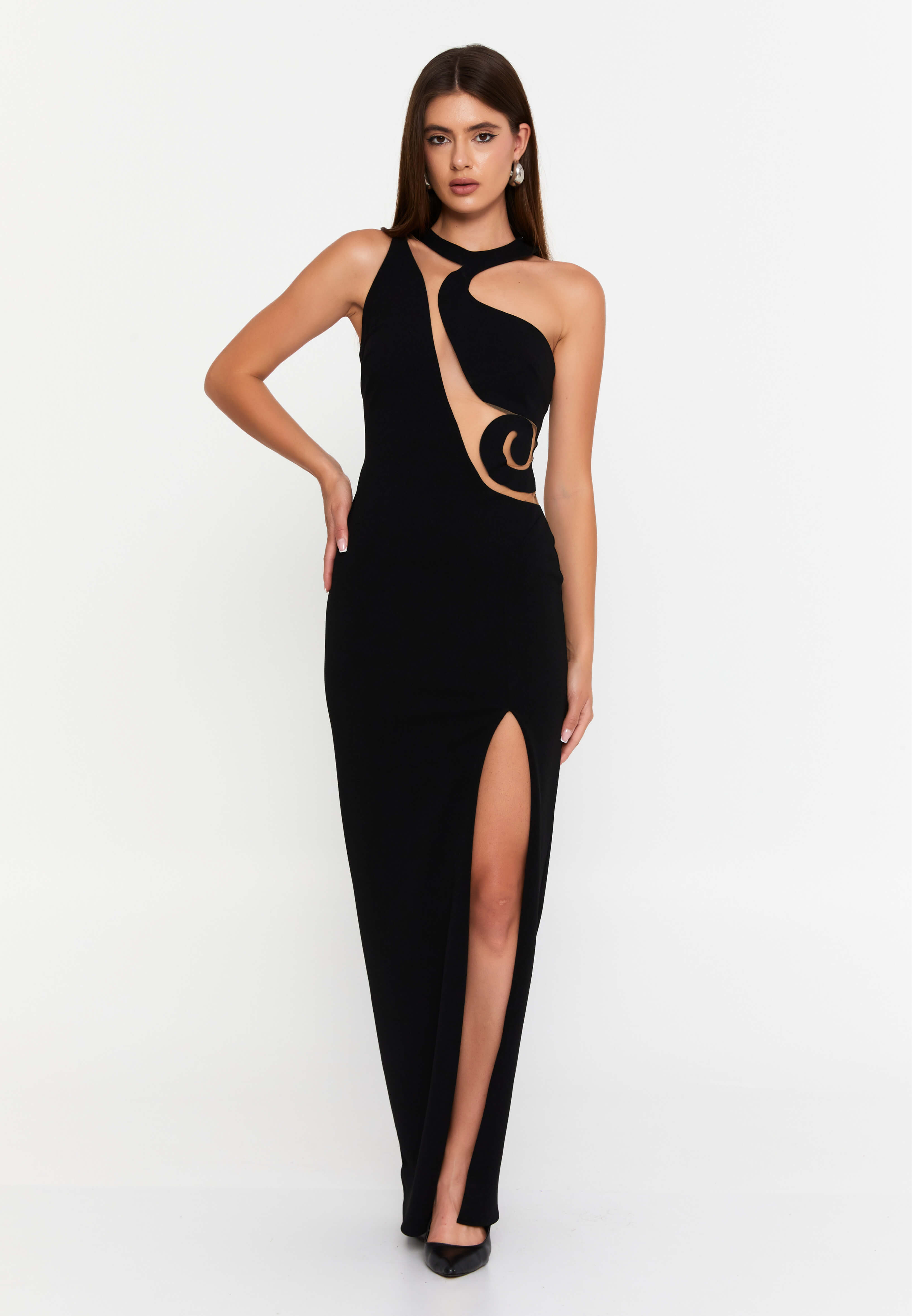 Regi Mesh Cutout Maxi Dress