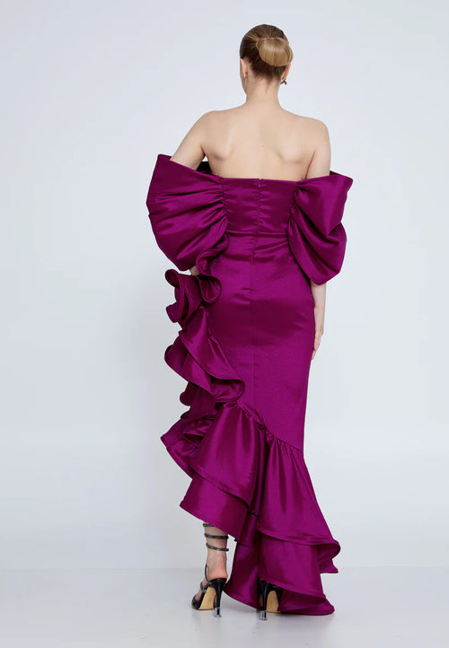Bellamare Fashion Off-Shoulder Ruffle Gown